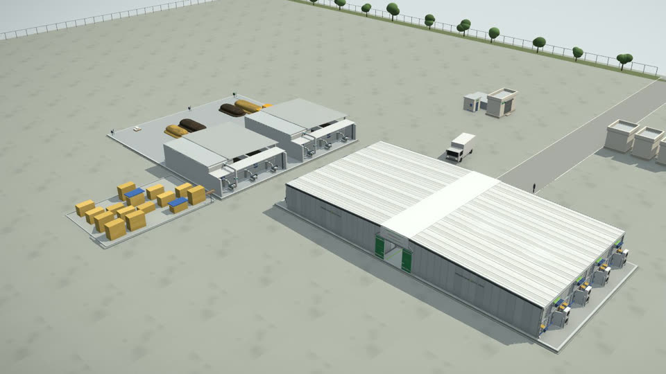 8 rooms · 18 × 60 ft + 2 × 30T compost